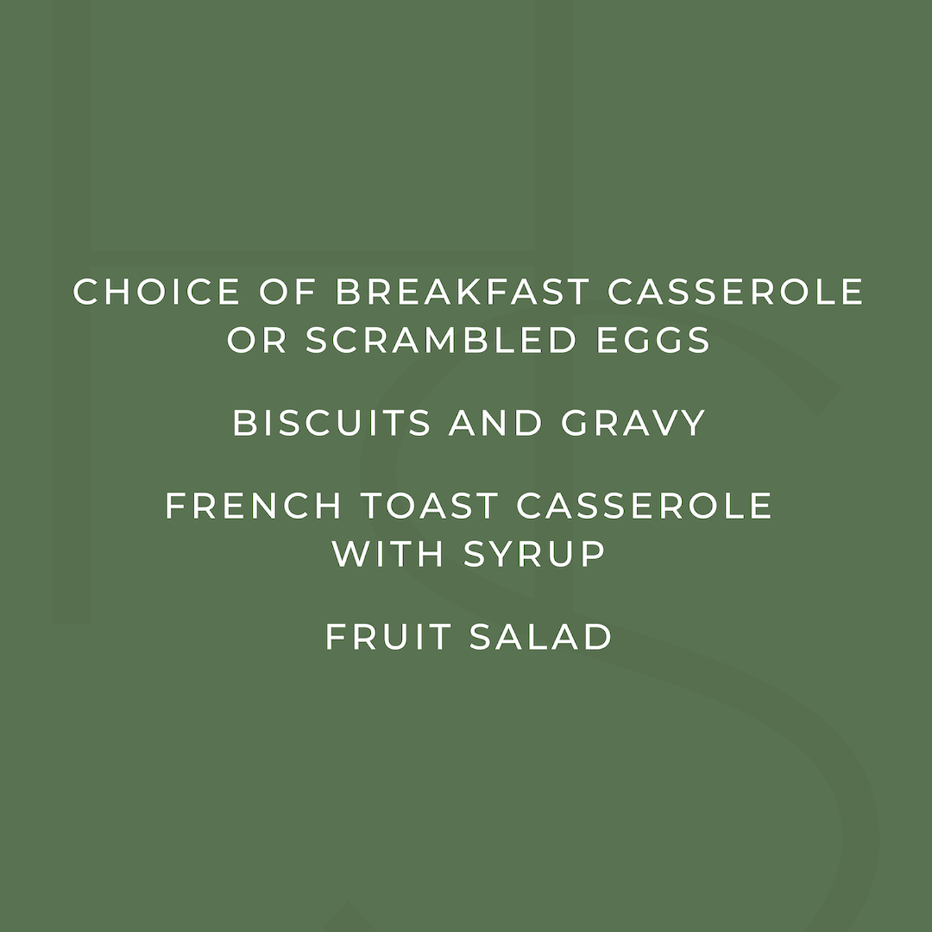 Traditional Breakfast Buffet for 10